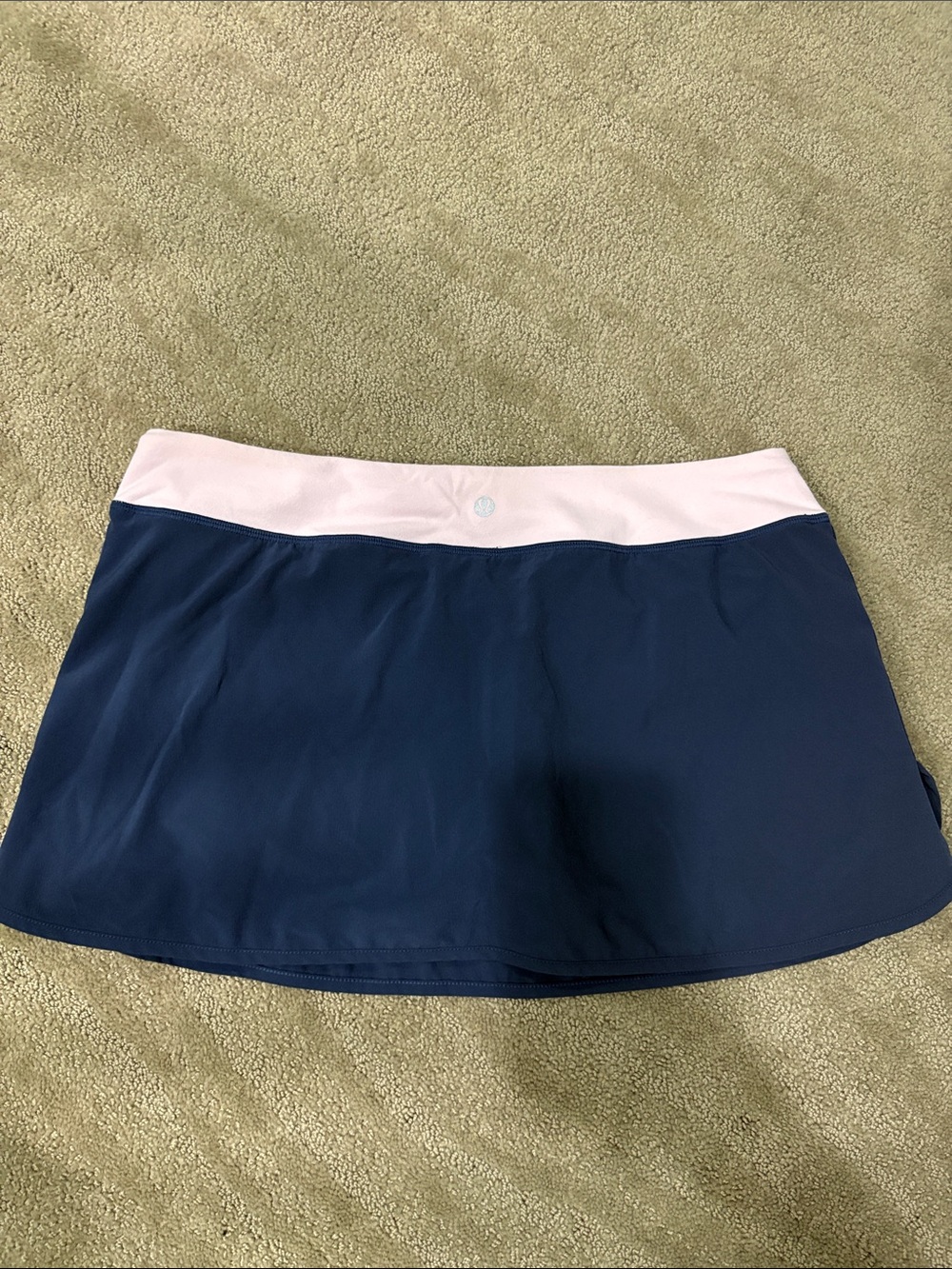 Lululemon Navy Athletic Skort with Pale Pink Waistband size 10